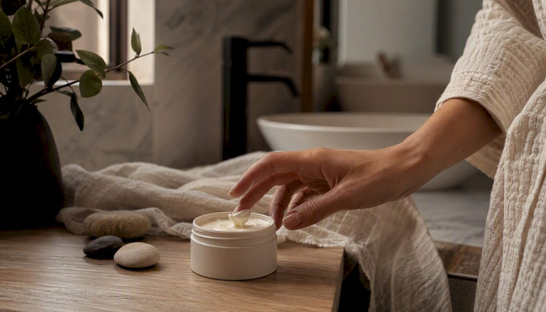 Hand scooping natural cruelty-free cream