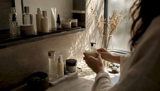 Hands holding cruelty-free vegan skincare product