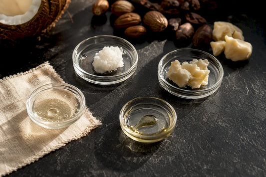 Anonymous facial oils arranged by texture