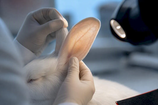 Rabbit ear examination in a skincare research setting